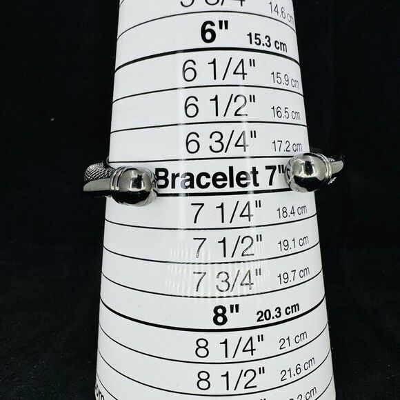 Lia Sophia Gun Metal Mixed Style Mesh Cuff Bracelet Three Layered - Picture 4 of 5